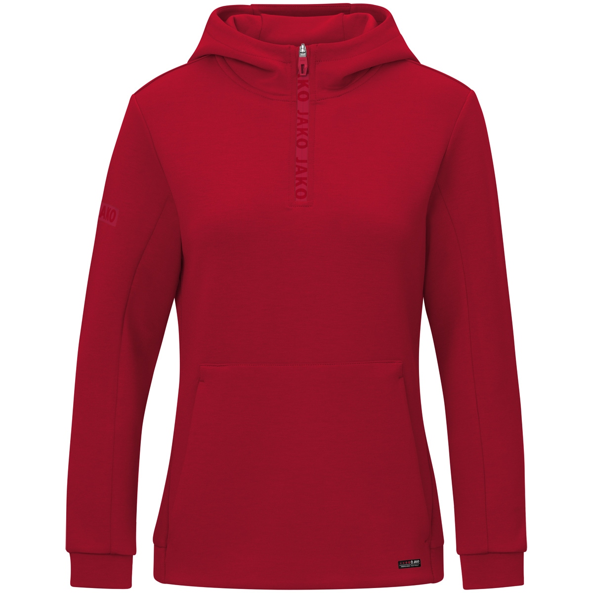 Jako Damen Zip Hoodie Pro Casual rot